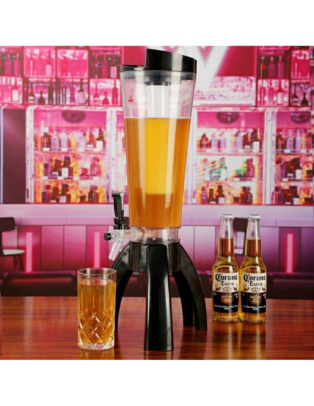 BARRAID Tripod Beer/Liquor Tower/Dispenser/Decanter, 3000 ml/3 L Capacity, for Party/Home/Bars/Pubs gallery image 1