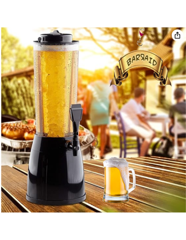 BARRAID Elite Tower/Dispenser/Decanter for Beer/Whisky/Wine Capacity for Party/Home/Bars/Pubs (3000 ml/3 L) (black) gallery image 2