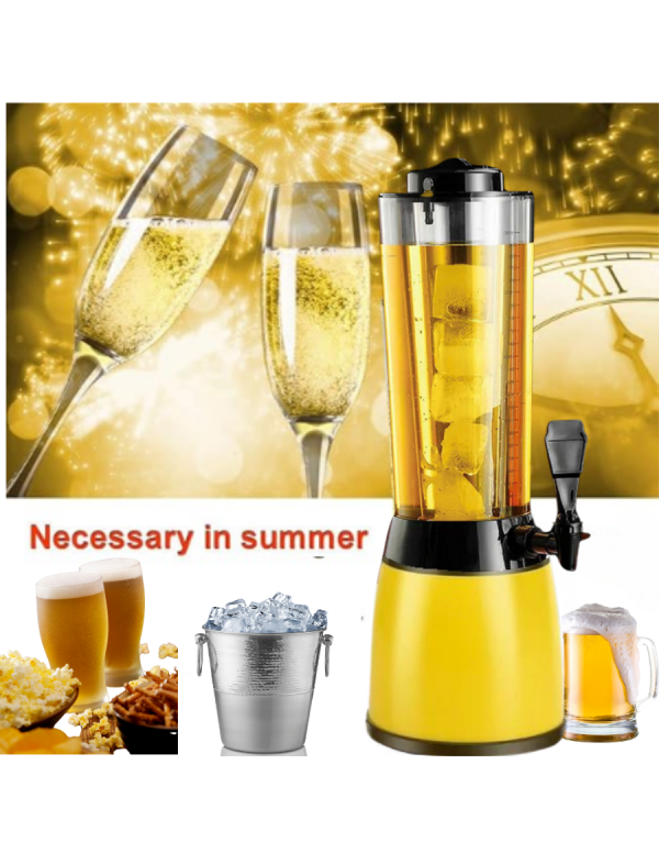 BARRAID Elite Tower/Dispenser/Decanter for Beer/Whisky/Wine Capacity for Party/Home/Bars/Pubs (3000 ml/3 L) (YELLOW) gallery image 2