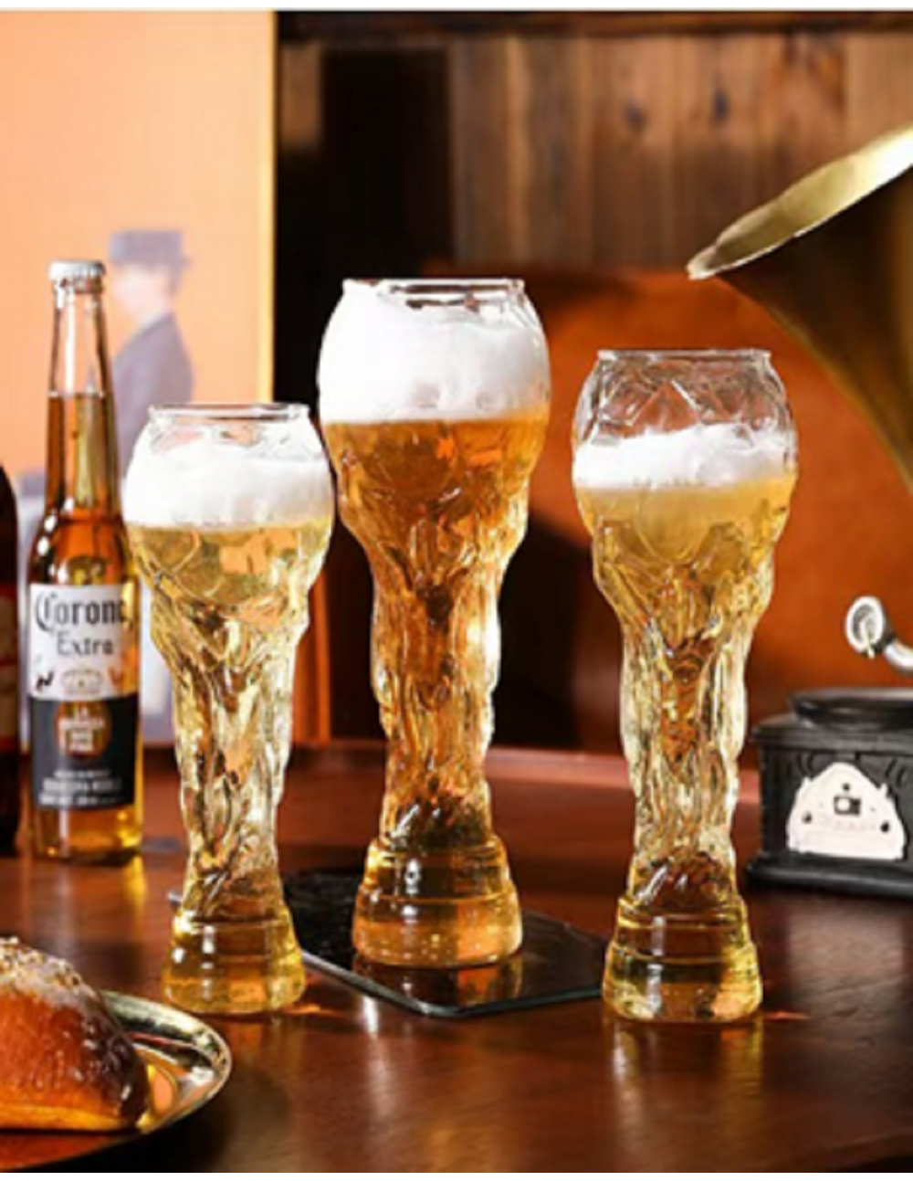 BARRAID World Cup Trophy Shaped Beer Glass, 450 ml Capacity, 1 Glass/Crystal Clear gallery image 1