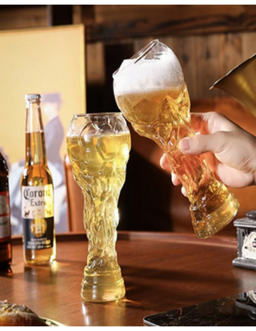 BARRAID World Cup Trophy Shaped Beer Glass, 450 ml Capacity, 1 Glass/Crystal Clear gallery image 2