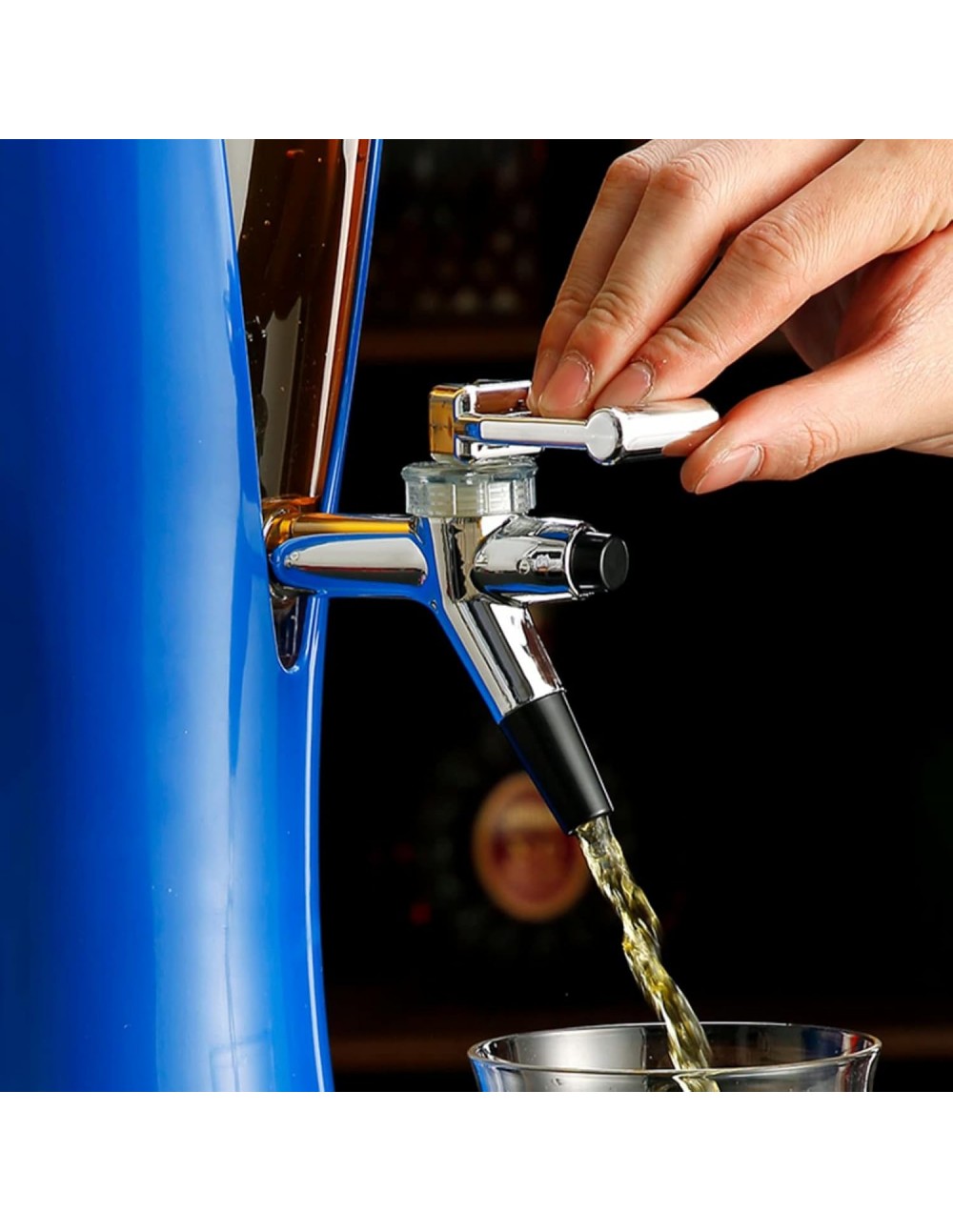 BARRAID Beer Tower Beverage Dispenser, 3 Litre, Tabletop Draft Drink Dispenser (Blue) gallery image 1