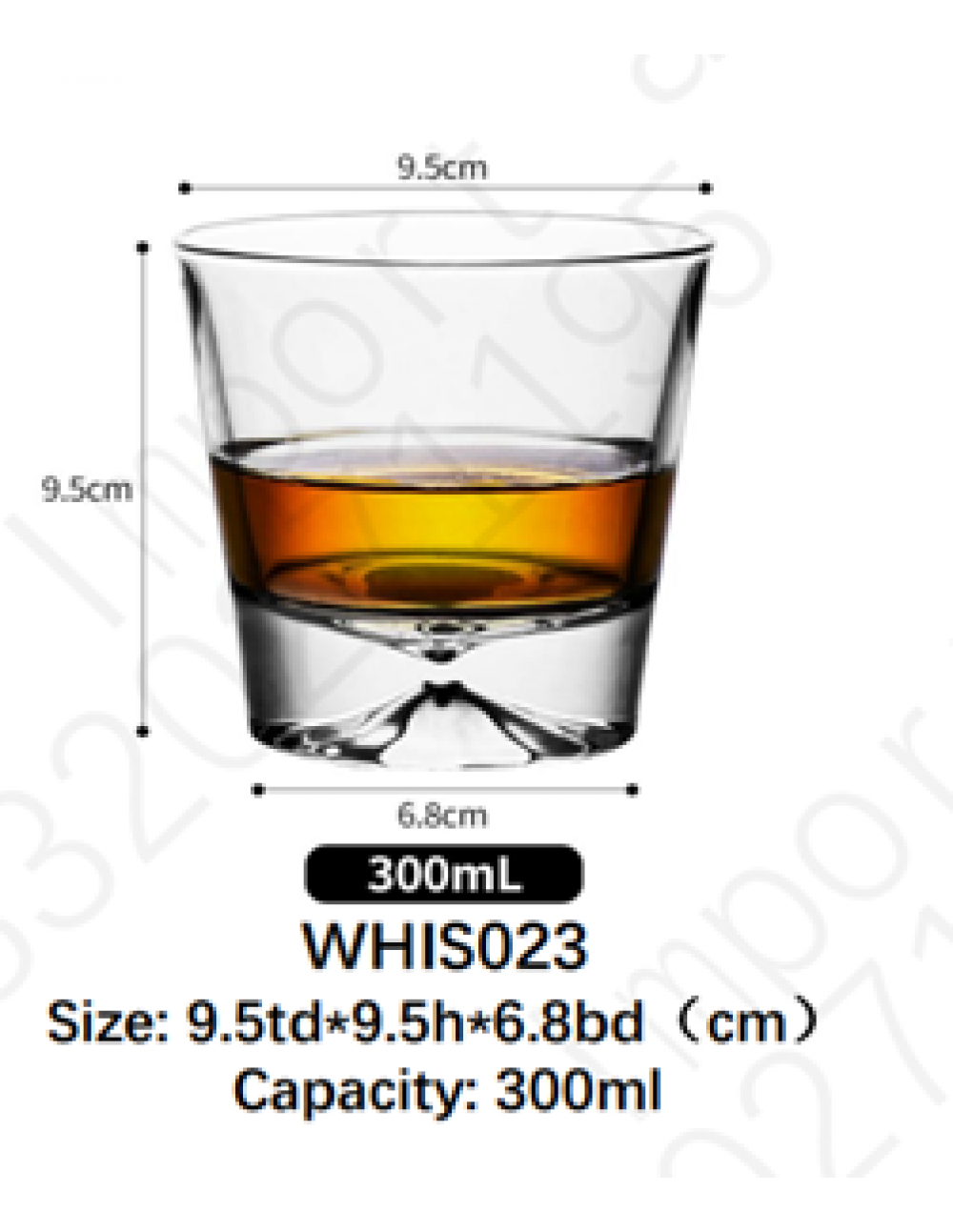 BARRAID Crystal Whiskey Glasses, (Set of 6) Rocks Glass Heavy Base 300 ML gallery image 2